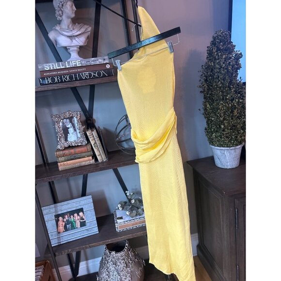 Baobab Lyn Knit One Shoulder Maxi Dress Carambolo Yellow Womens Size Medium - Picture 8 of 11